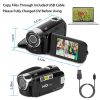 HD 1080P Digital Video Camcorder 2.7in 16X Zoom DV Camera 270Â¬âˆž Rotation Rechargeable Kid Camera w/Fill Light Selfie